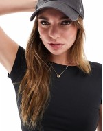 Cotton On backless boat neck t-shirt in black
