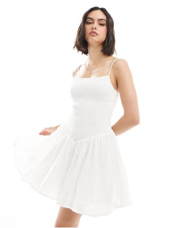 STR mini dress in white